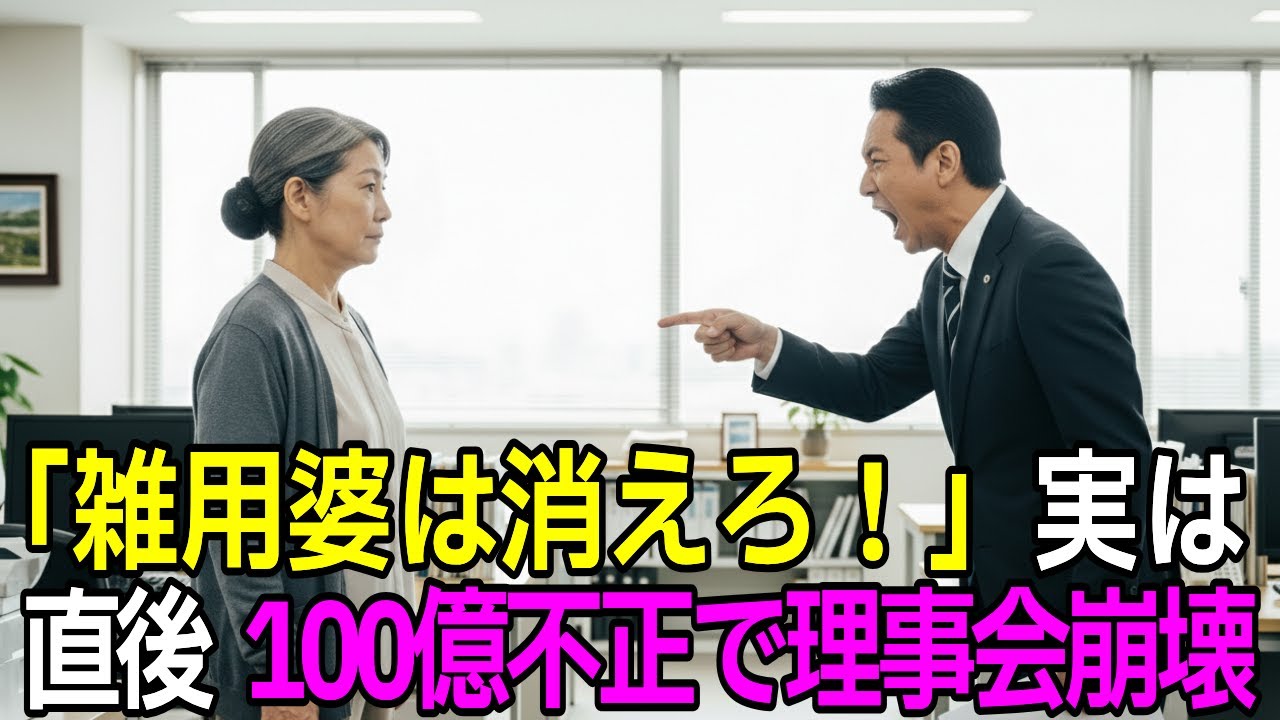 「雑用婆は消えろｗ」事務員の私をクビにした理事長→直後、特別監査役の正体に100億不正暴かれ破滅ｗ