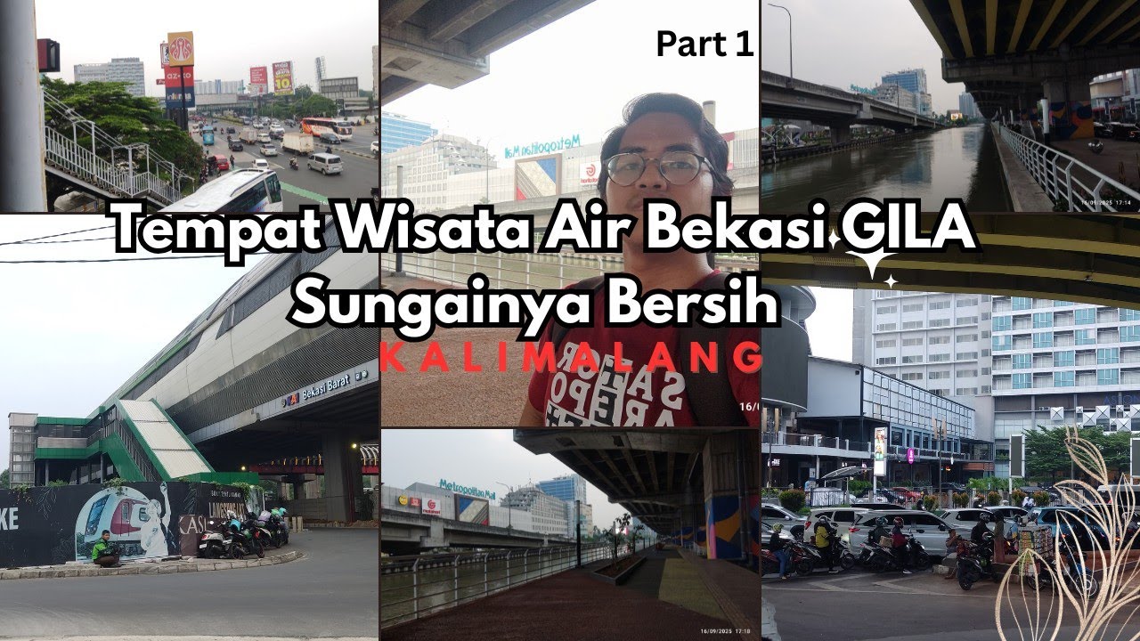 Dari Stasiun LRT JABODEBEK Bekasi Barat Ke Tempat Wisata Air Bekasi GILA Sungainya Bersih Kalimalang