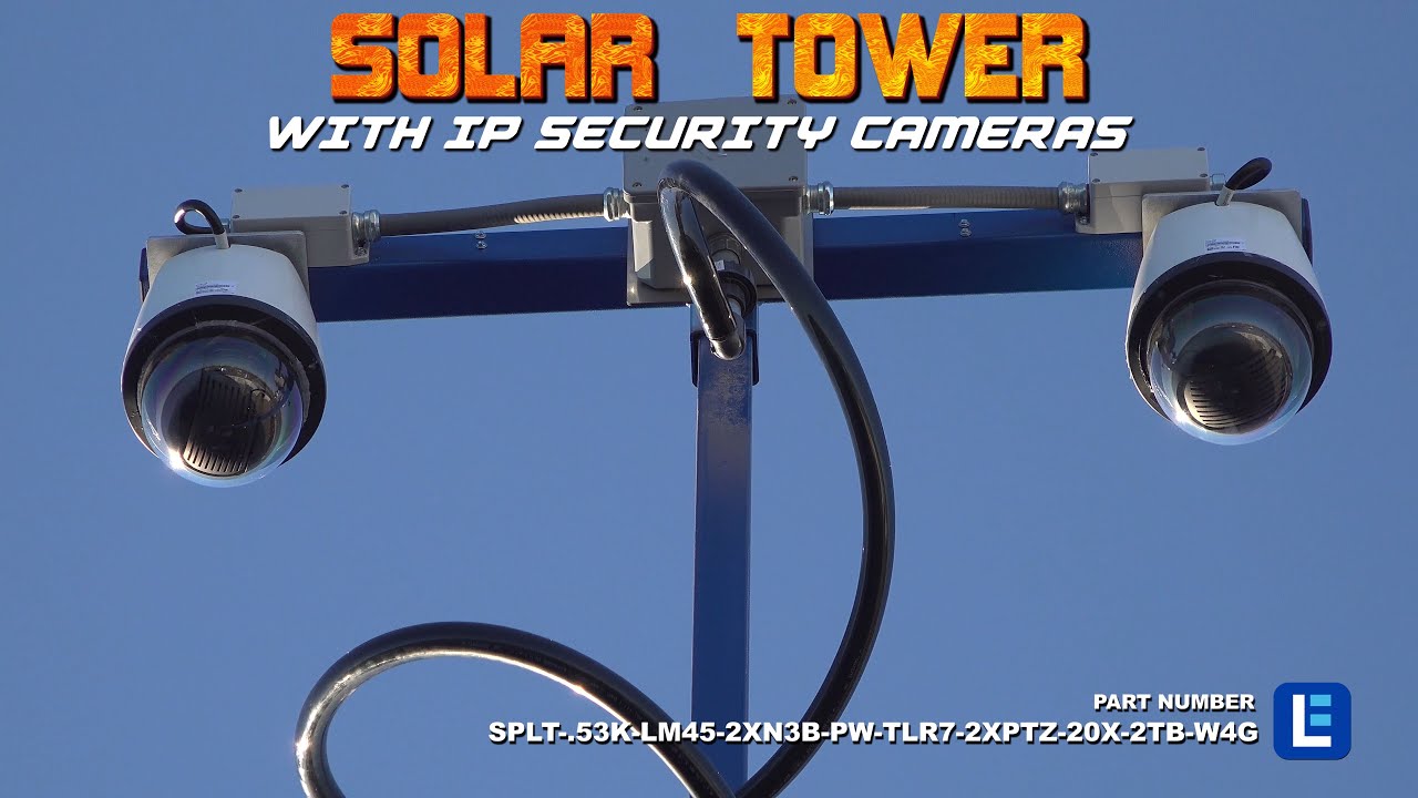 45' Portable Solar Security Tower - 7.5' Trailer - (2) IP Cameras - 2TB NVR - Router/4G Hotspot