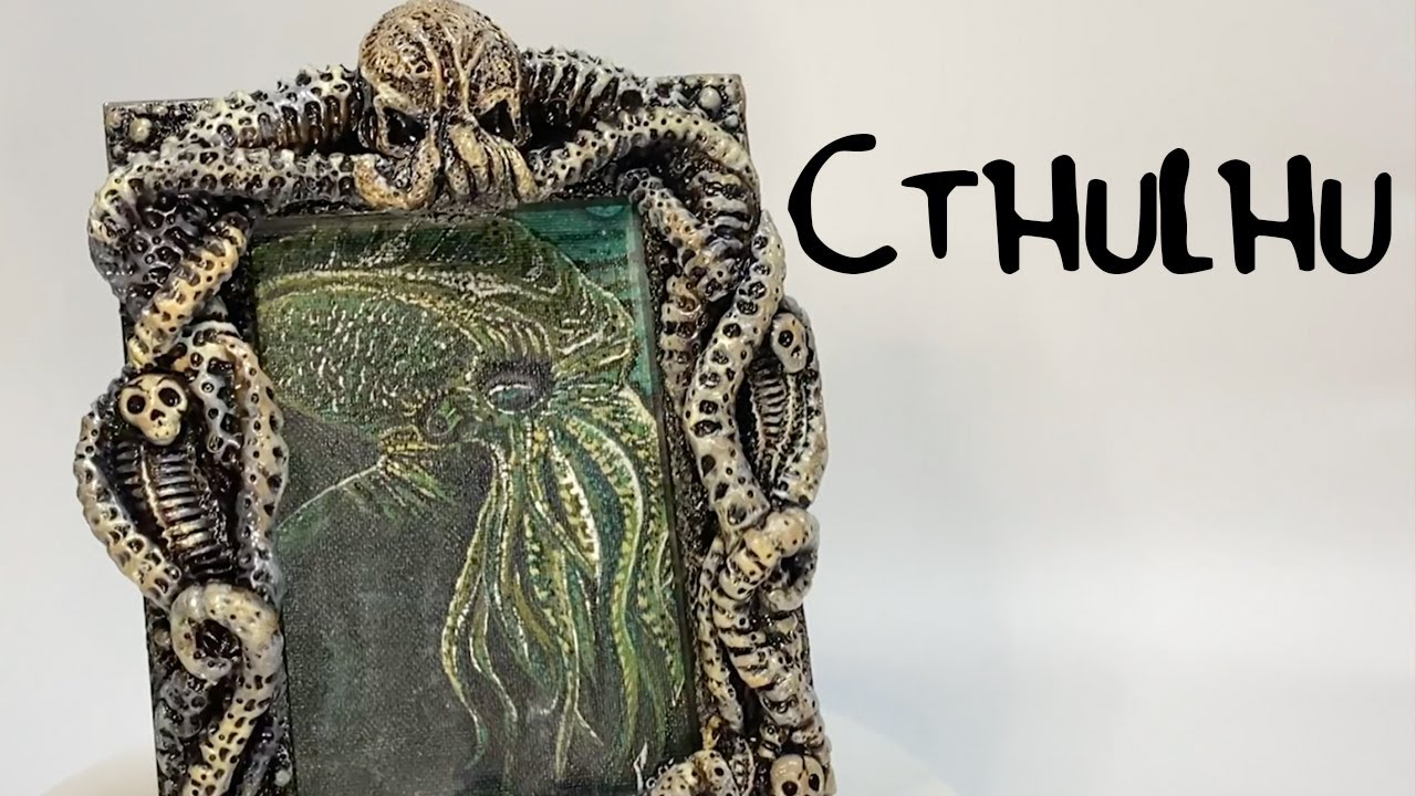 🐙 DIY polyclay Cthulhu KRAKEN Frame & Picture (making of) | using Sculpey & Fimo