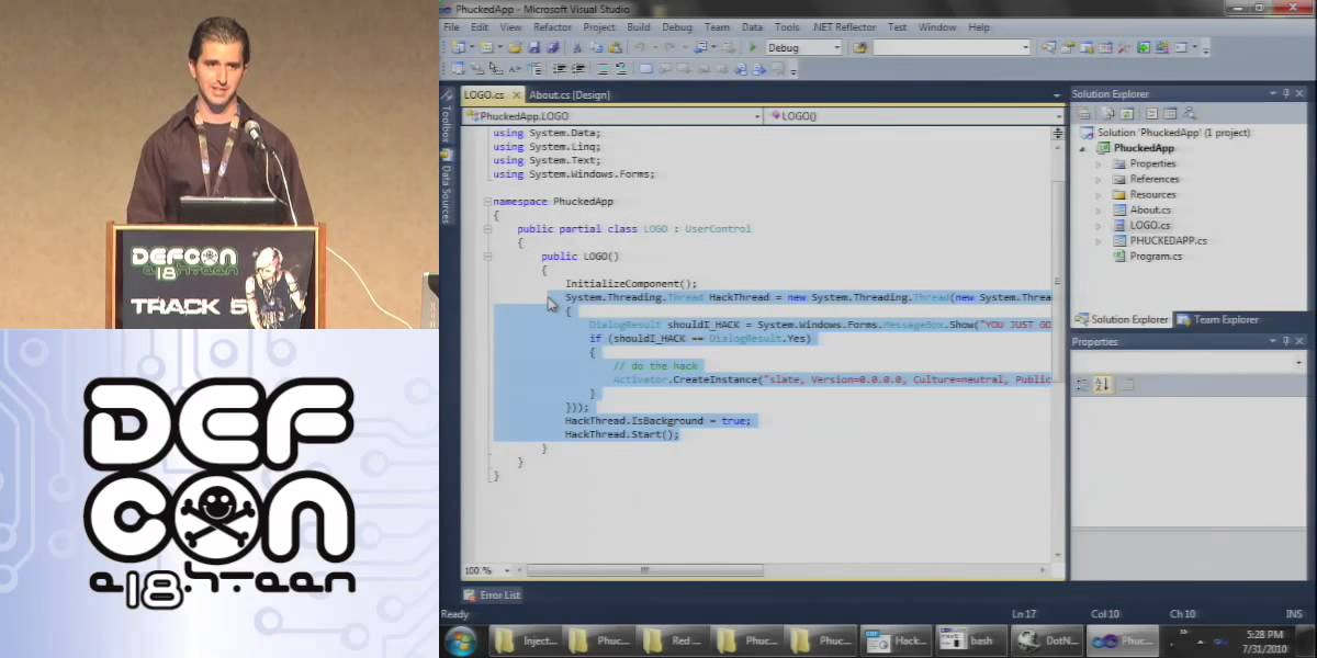 DEF CON 18 - Jon McCoy - Hacking .Net Applications: A Dynamic Attack