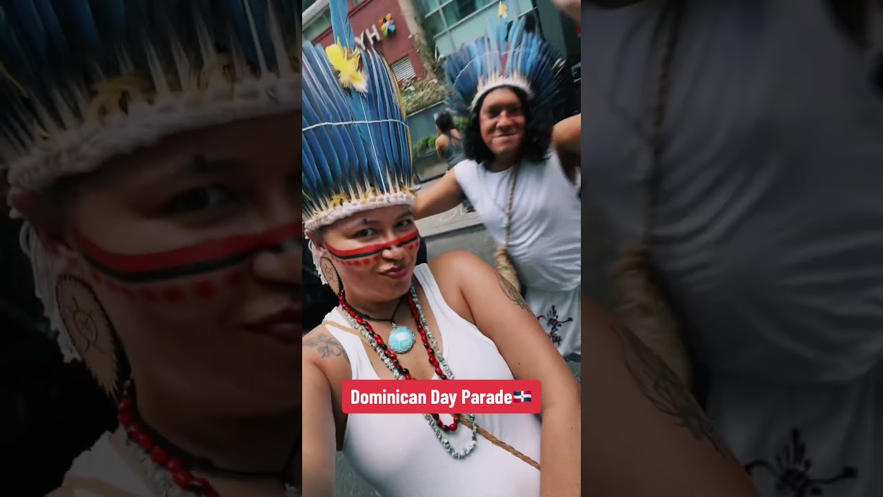 Ta&iacute;nos at the Dominican Day Parade 🪶 #taino #nativeamerican #arawak