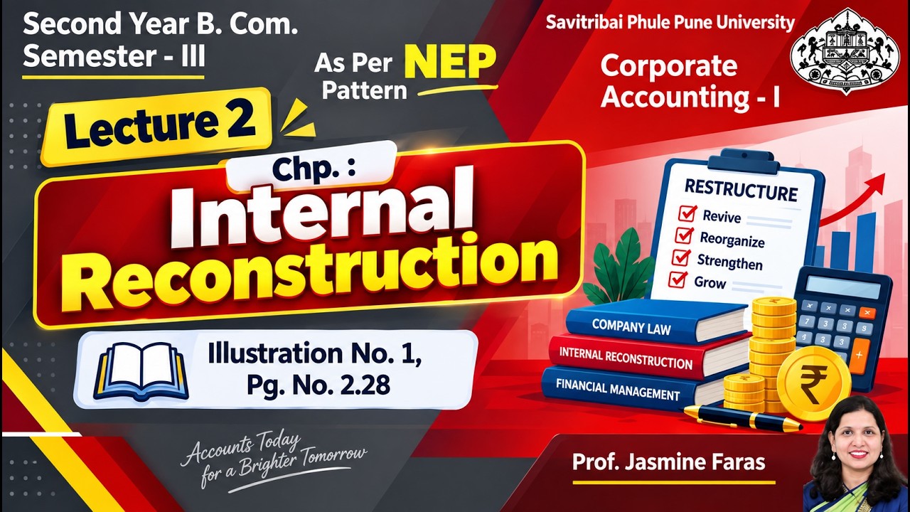 Internal Reconstructions | S.Y.B.Com Sem 3 | NEP| SPPU | Illustration 1| Journal Entries|