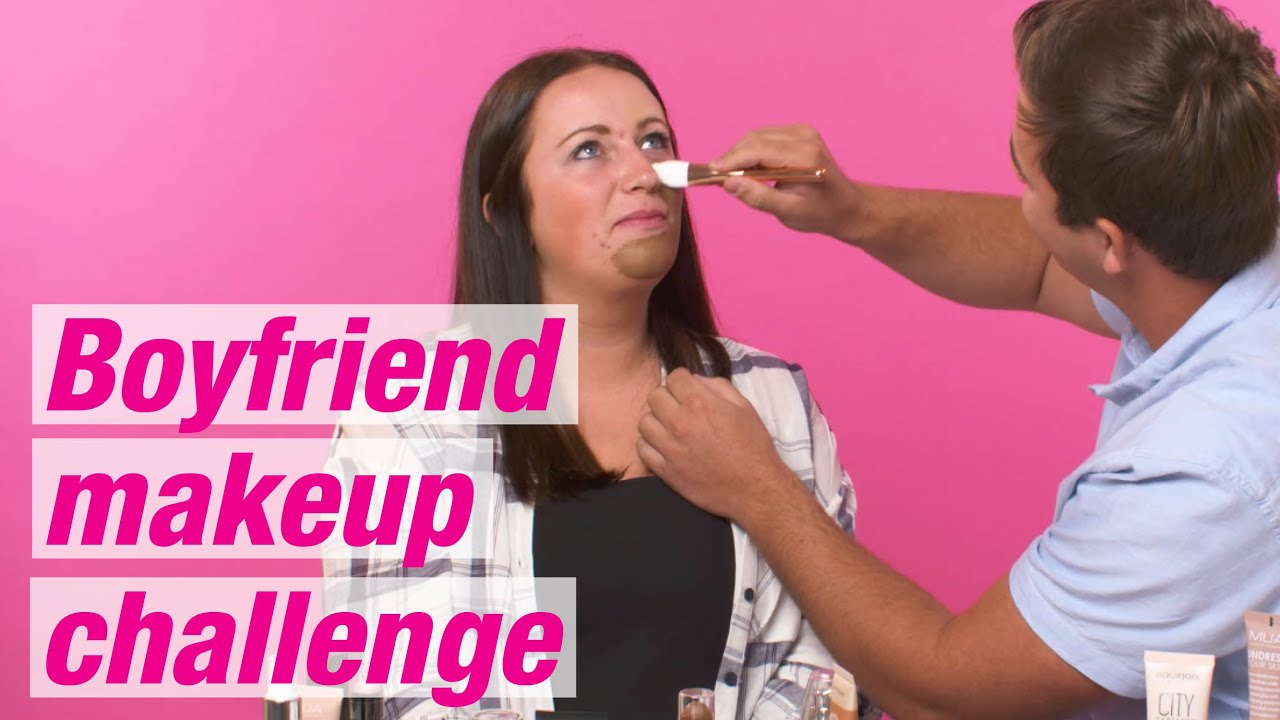 Boyfriend does my makeup challenge | Superdrug challenges