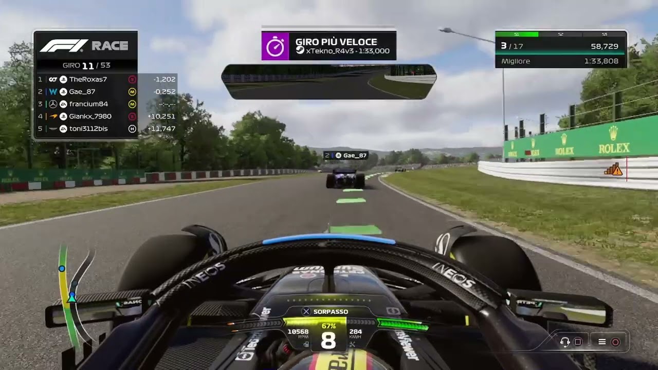 SR FICA - Suzuka 100% - Giro 11 - infilo il muso su Gae