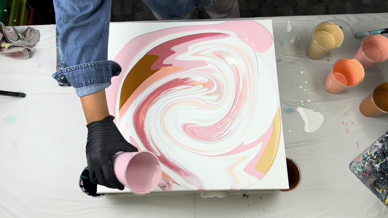 4 Beautiful Fluid Art Paintings using Neutral Colors | Compilation