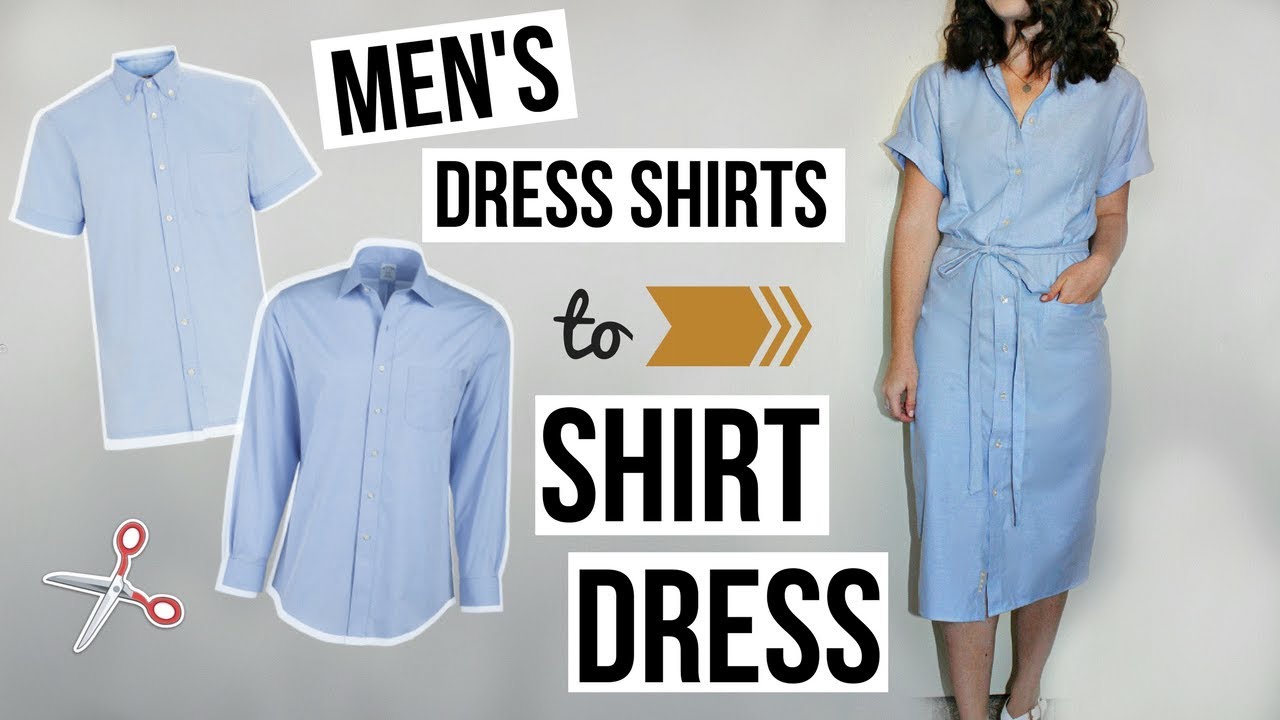 Men's Dress Shirts to Shirt Dress EASY DIY REFASHION | Episode 10
