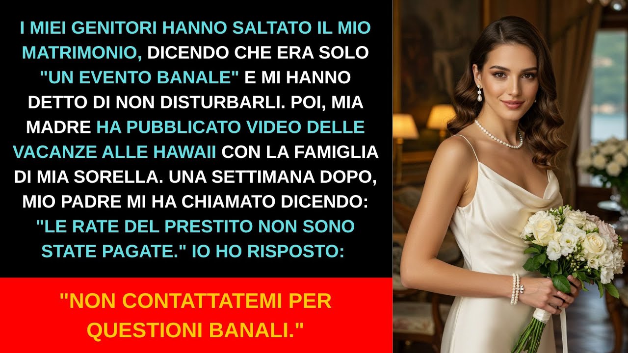 I miei genitori hanno saltato il mio matrimonio, dicendo che era “banale per chi stava in basso”…