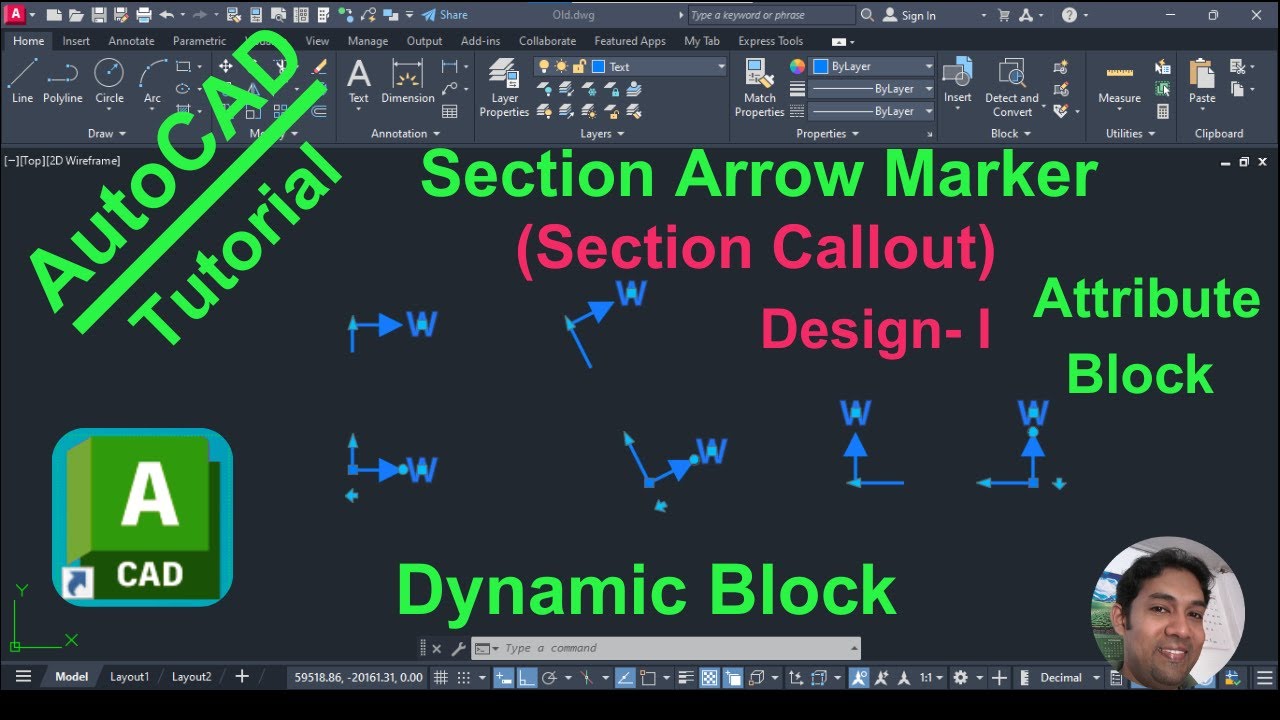 How to Create a Section Arrow Maker as Attribute Dynamic Block in AutoCAD