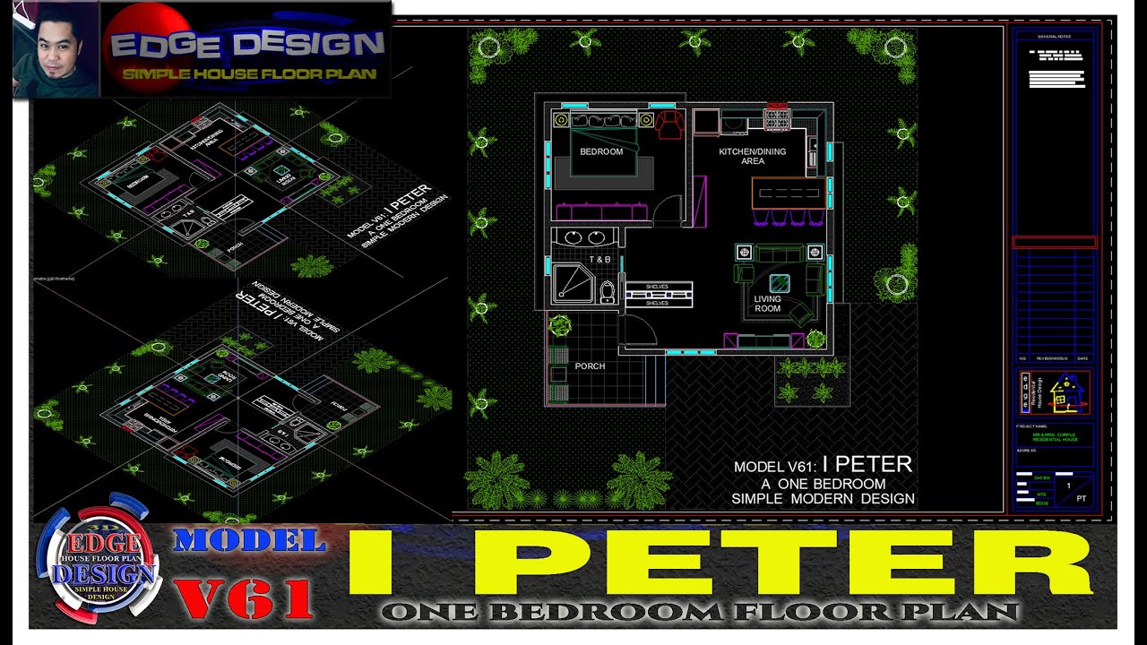 I PETER -  A ONE BEDROOM SIMPLE FLOOR PLAN MODERN DESIGN