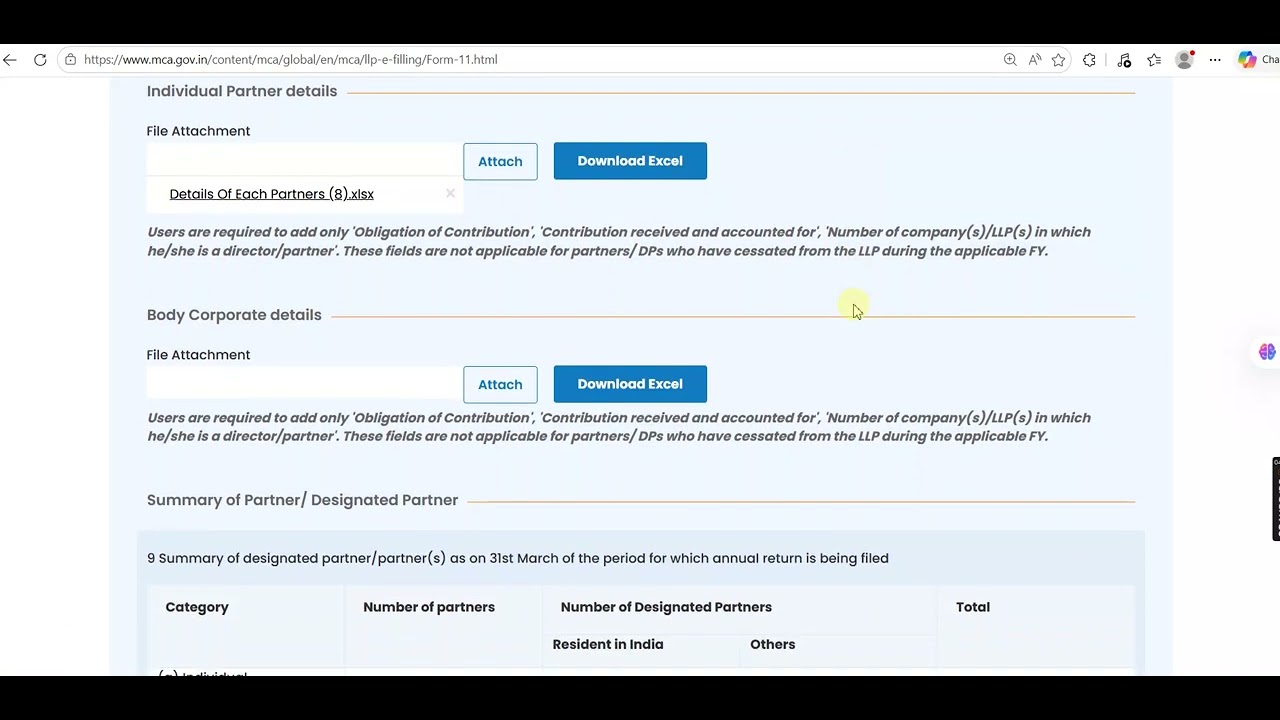 How to file Form 11 for LLP on the MCA portal #MCA #form11LLP