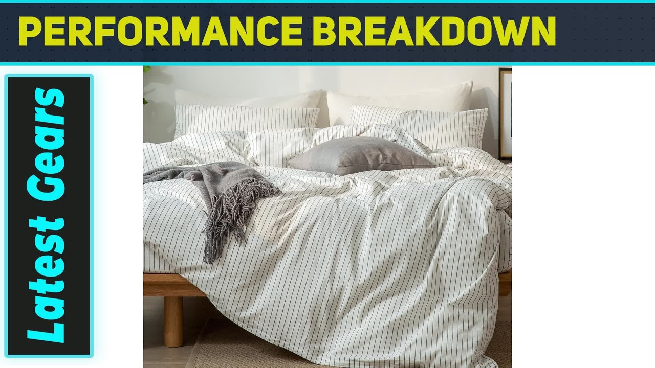 MooMee Striped Duvet Cover Set Best 100% Cotton Bedding for Comfort and Style