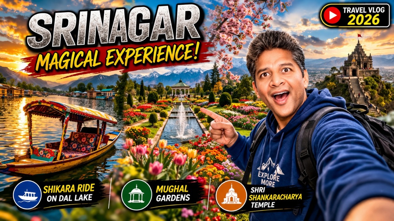Insane Scenic Boat Ride in Kashmir! Mughal Garden + Mystery Temple | Srinagar Vlog