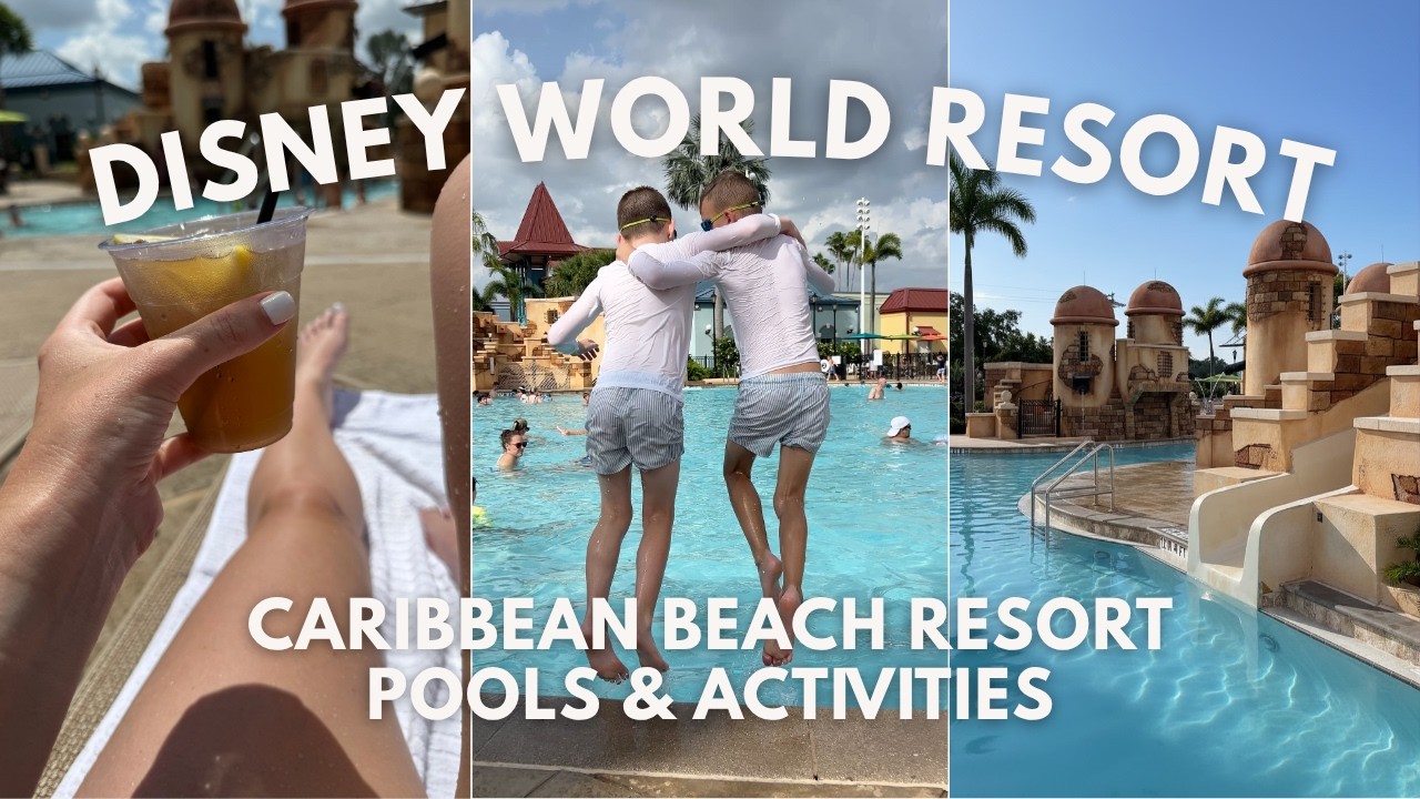 POOL DAY! Resort Pool At Caribbean Beach Disney World | Waterslides + Splash Zone!