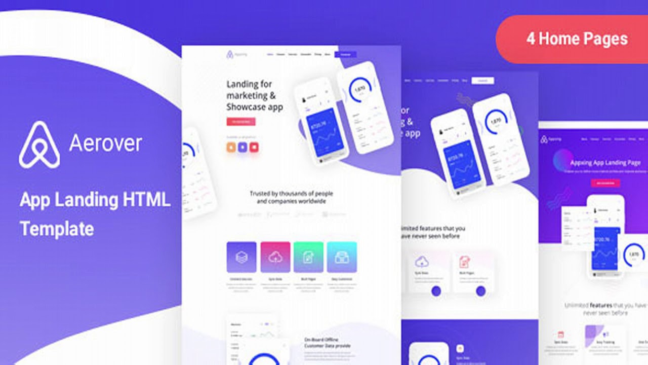 Aerover - App Landing HTML Template | Themeforest Website Templates and Themes