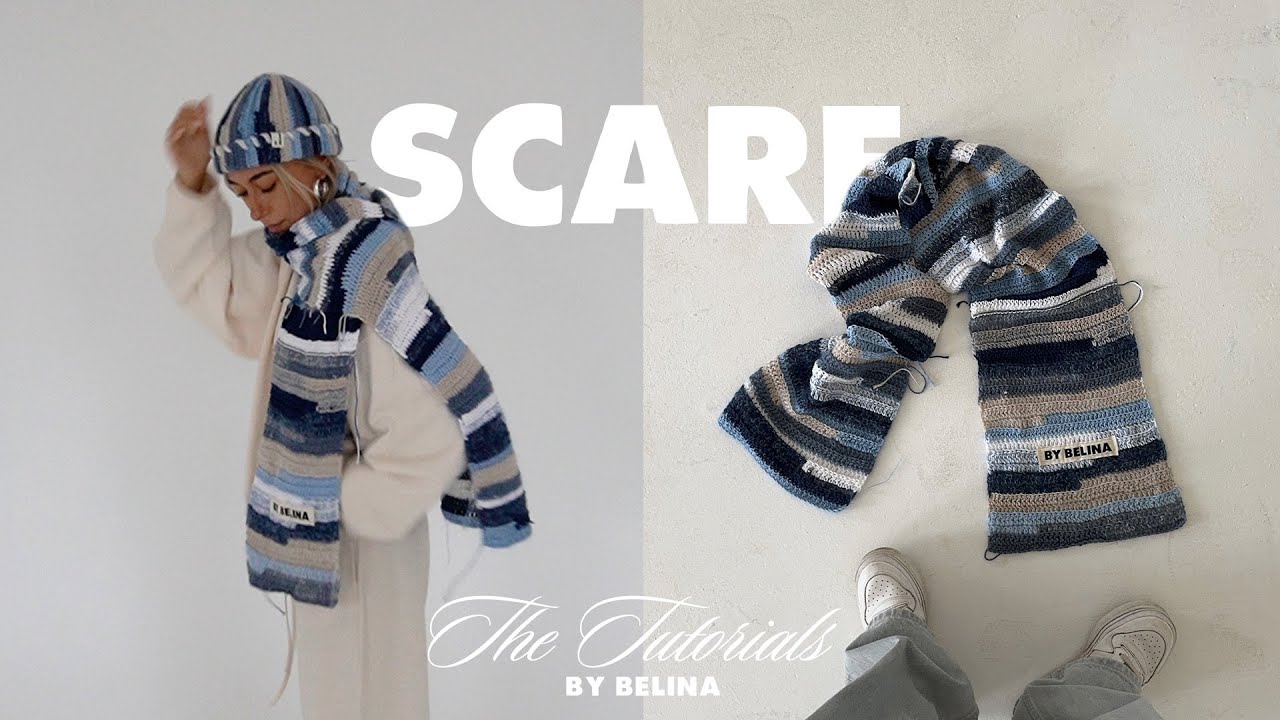 CROCHET TUTORIAL BY BELINA SCARF ⭐️beginner friendly, one stitch, timestamps in the caption