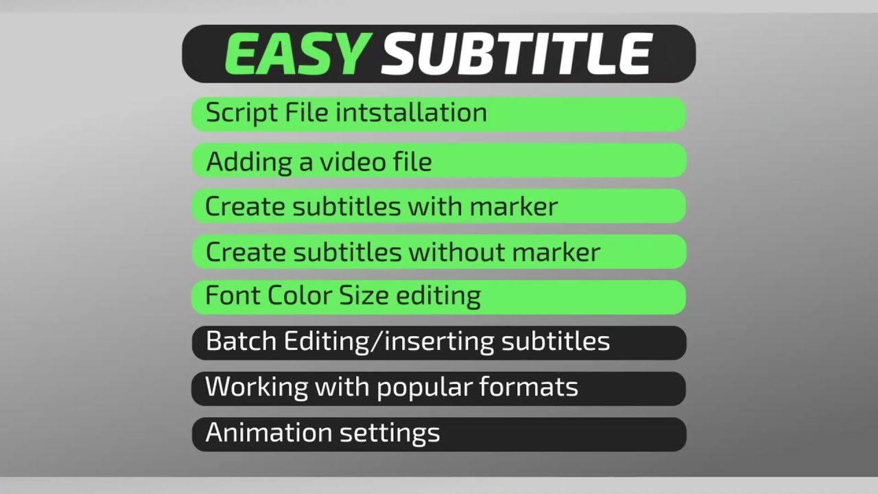 Easy Subtitle Tutorial