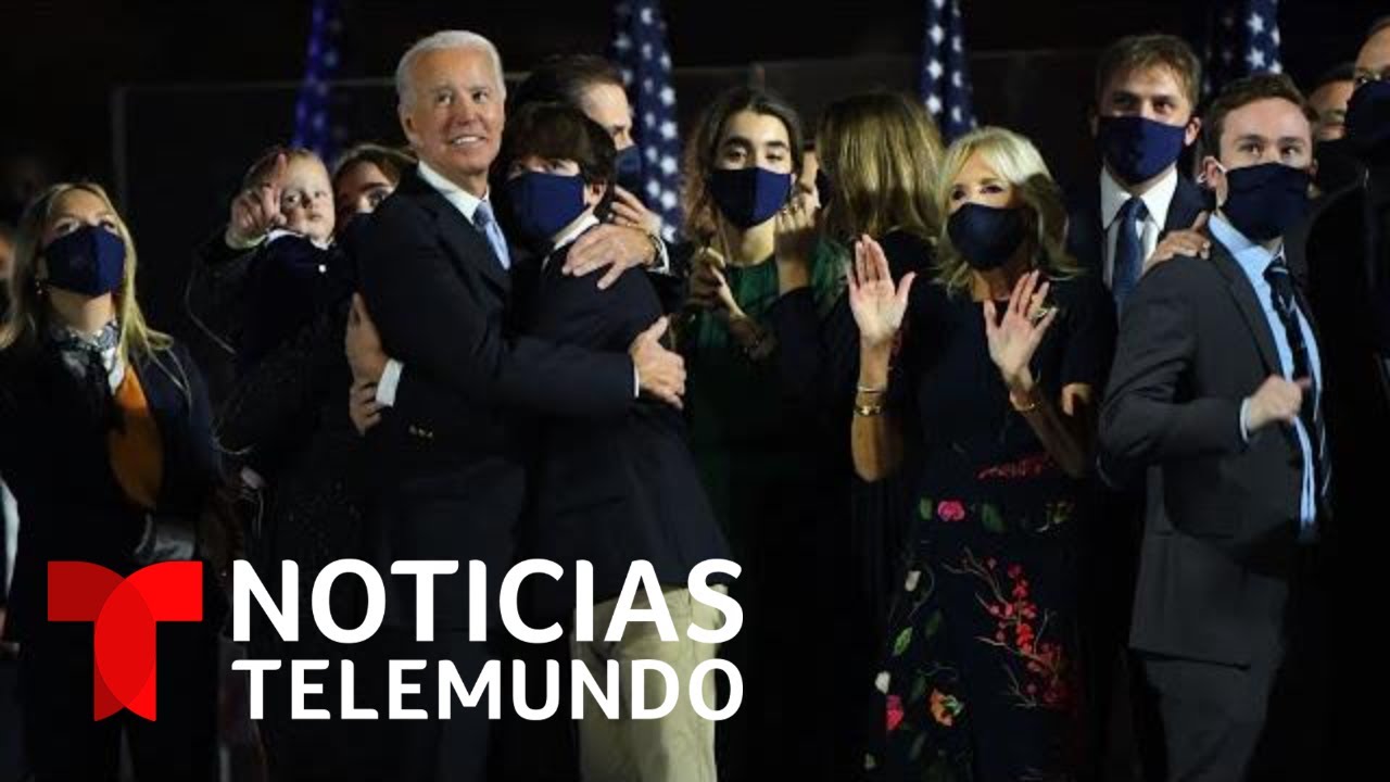 La colorida celebración tras el primer discurso de Joe Biden y Kamala Harris | Noticias Telemundo