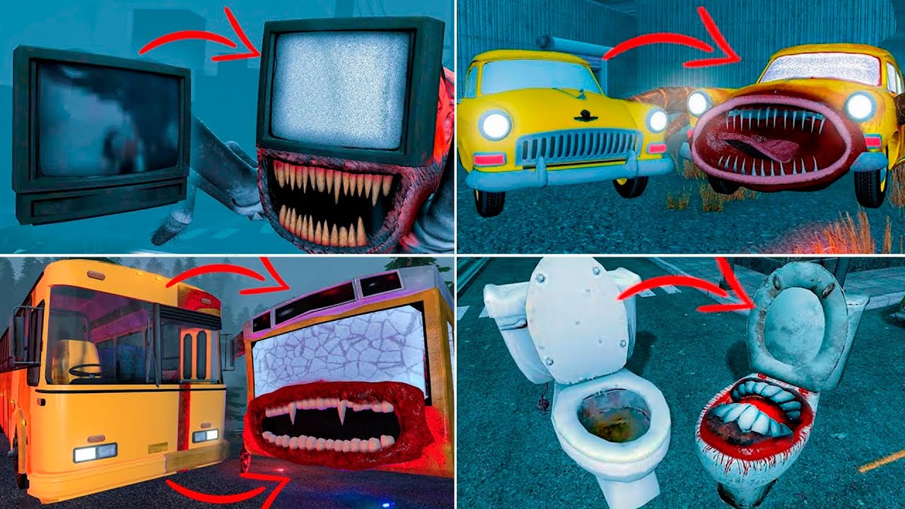 EVERYTHING TURNED INTO EATER CREATURES | TV EATER, CAR EATER, BUS EATER, TOILET EATER