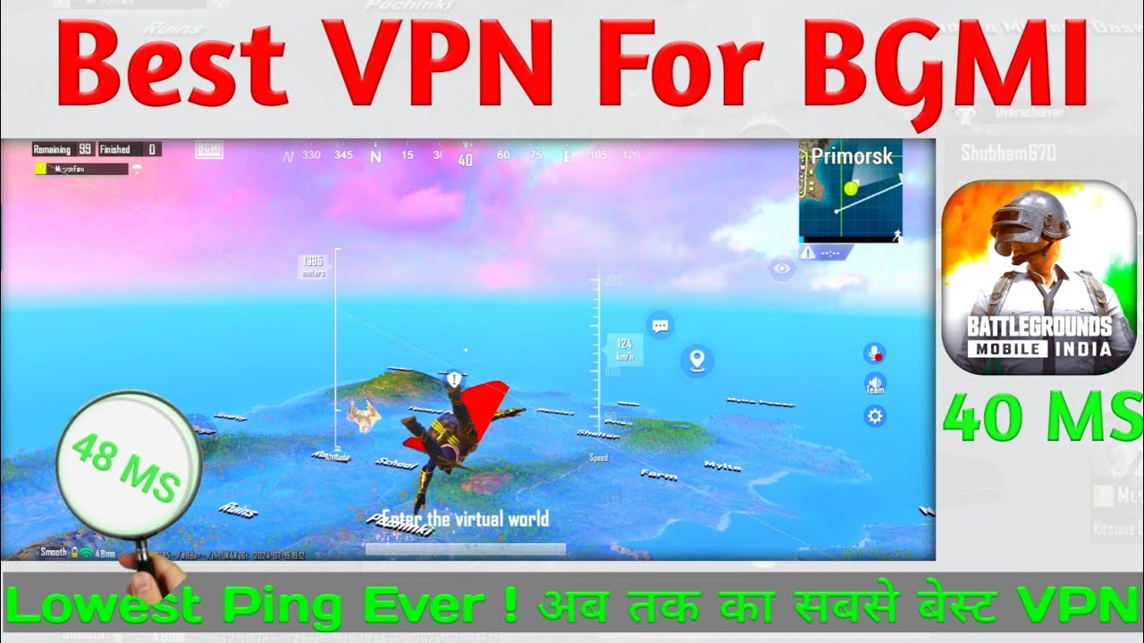 LOWEST BGMI Ping Ever | 40 MS | Best BGMI VPN 2024 | BEST BGMI VPN FOR OUTSIDE INDIA | 
