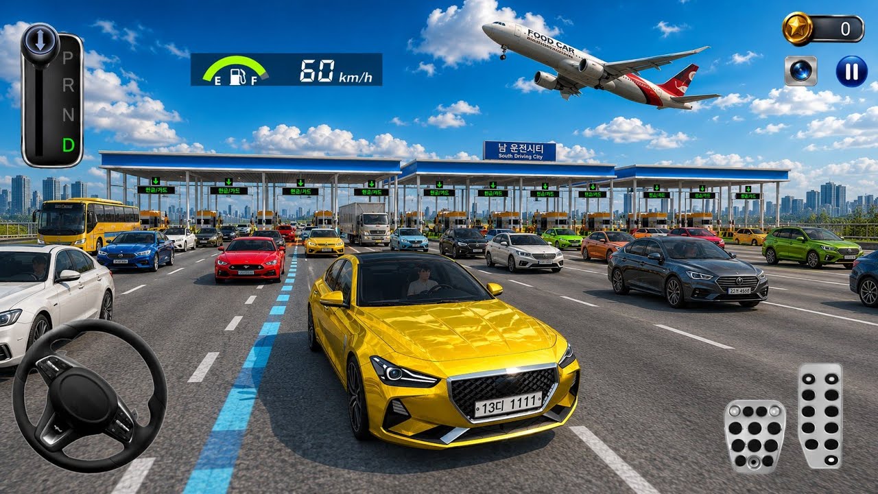 INSANE Highway Toll Plaza Traffic Drive 🚗🔥 Golden Car Extreme Driving Challenge