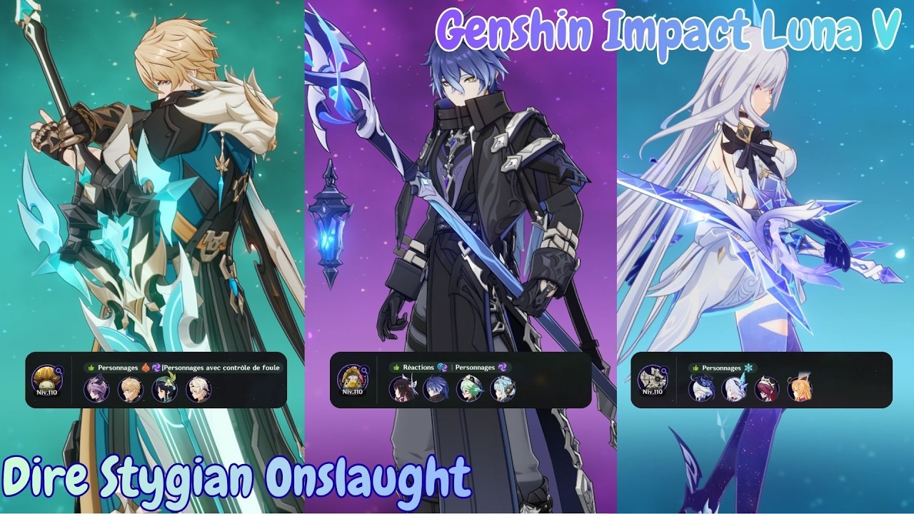 Genshin Impact Luna V Stygian Onslaught Dire Difficulty Showcase - Varka / Flins / Skirk