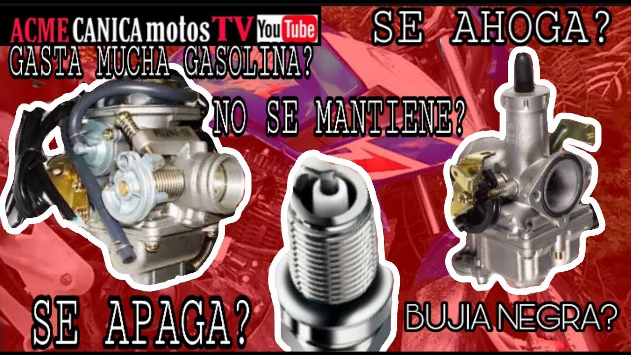 (8 Fallas del CARBURADOR y solucion) BUJIA NEGRA, se apaga, no se mantiene,GASTA GASOLINA