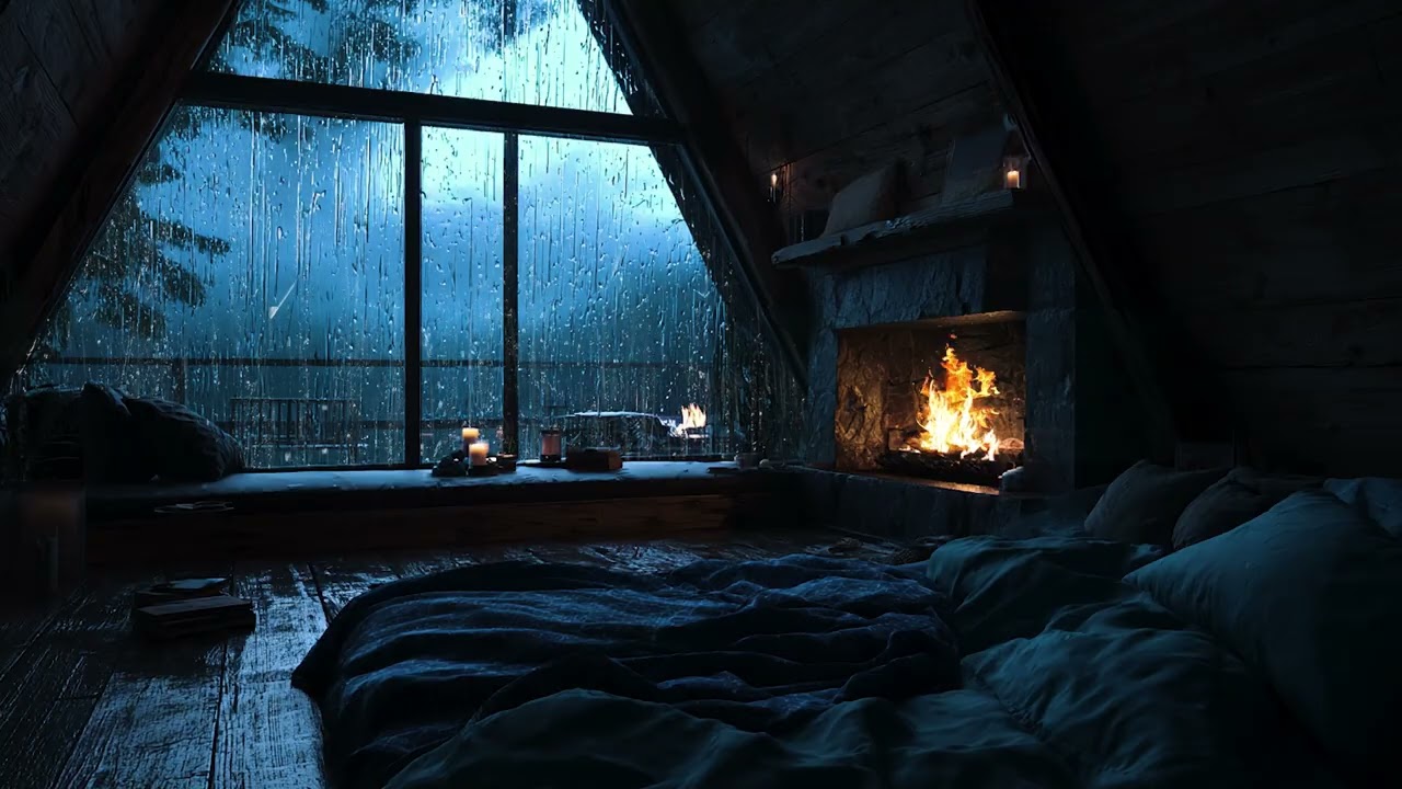 3 Hours Rain Sounds 🌧️ Secret Cabin in the Forest for Insomnia Relief