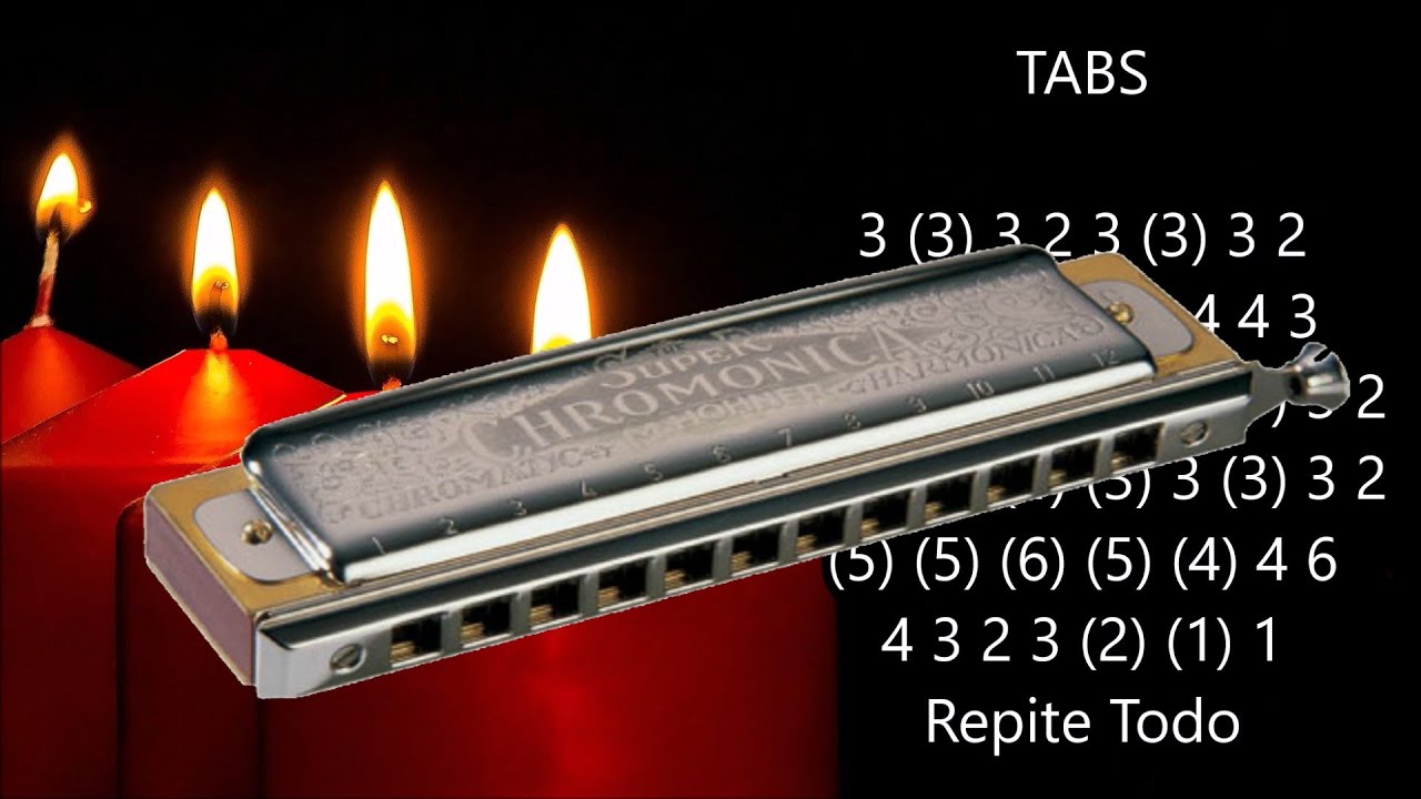 NOCHE DE PAZ, ARMÓNICA FÁCIL, TABLATURAS, SILENT NIGHT, EASY CHROMATIC HARMONICA TABS