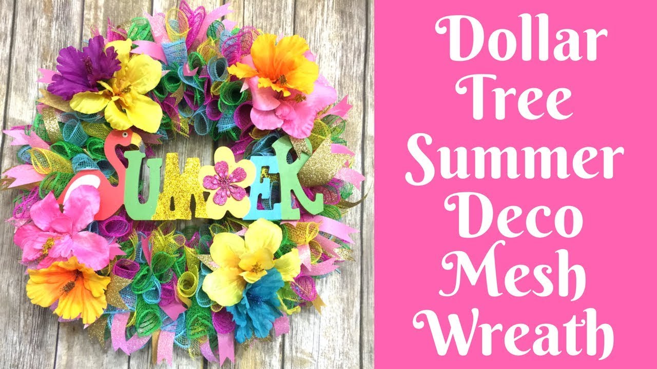 Wonderful Wreaths: Dollar Tree Summer Deco Mesh Wreath