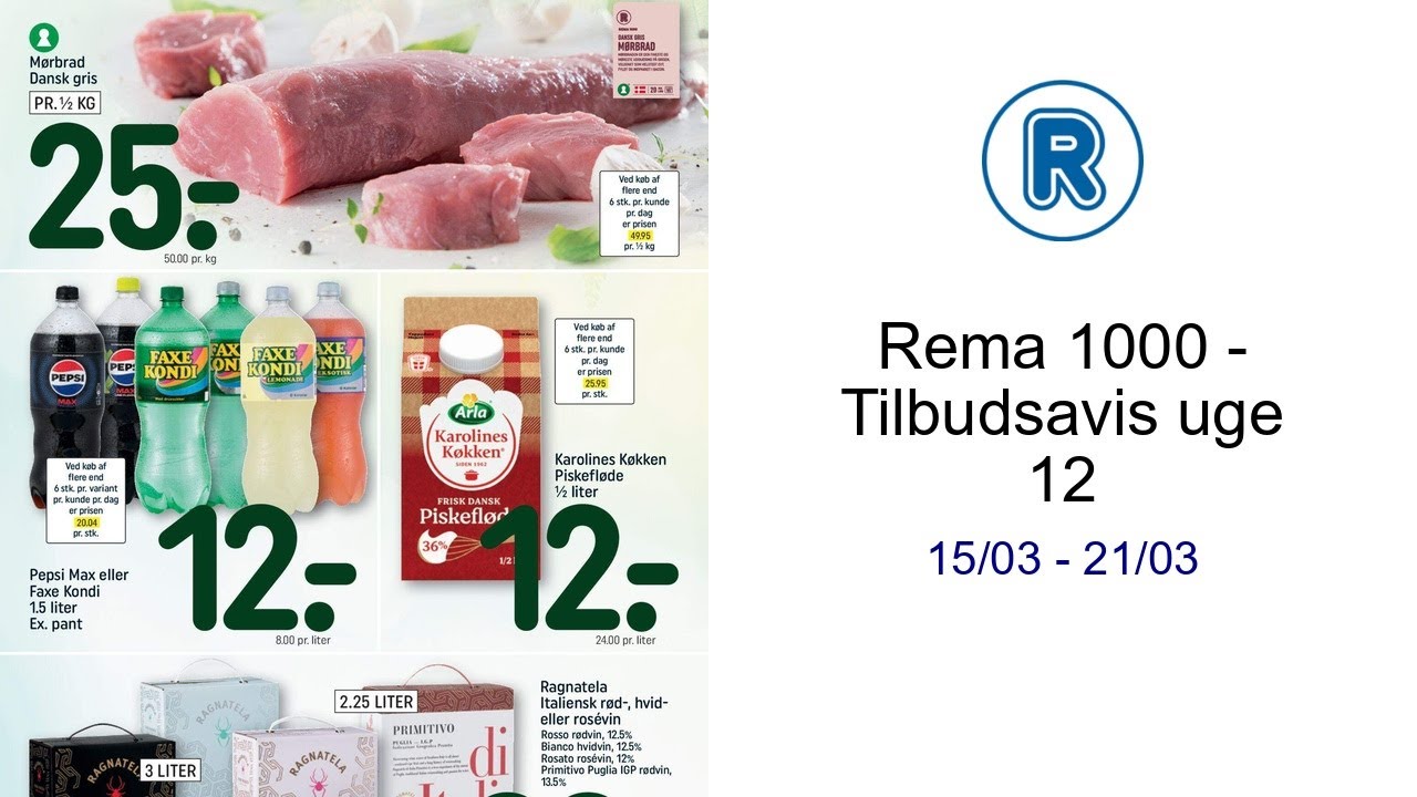 Rema 1000 - Tilbudsavis uge 12 15/03 - 21/03