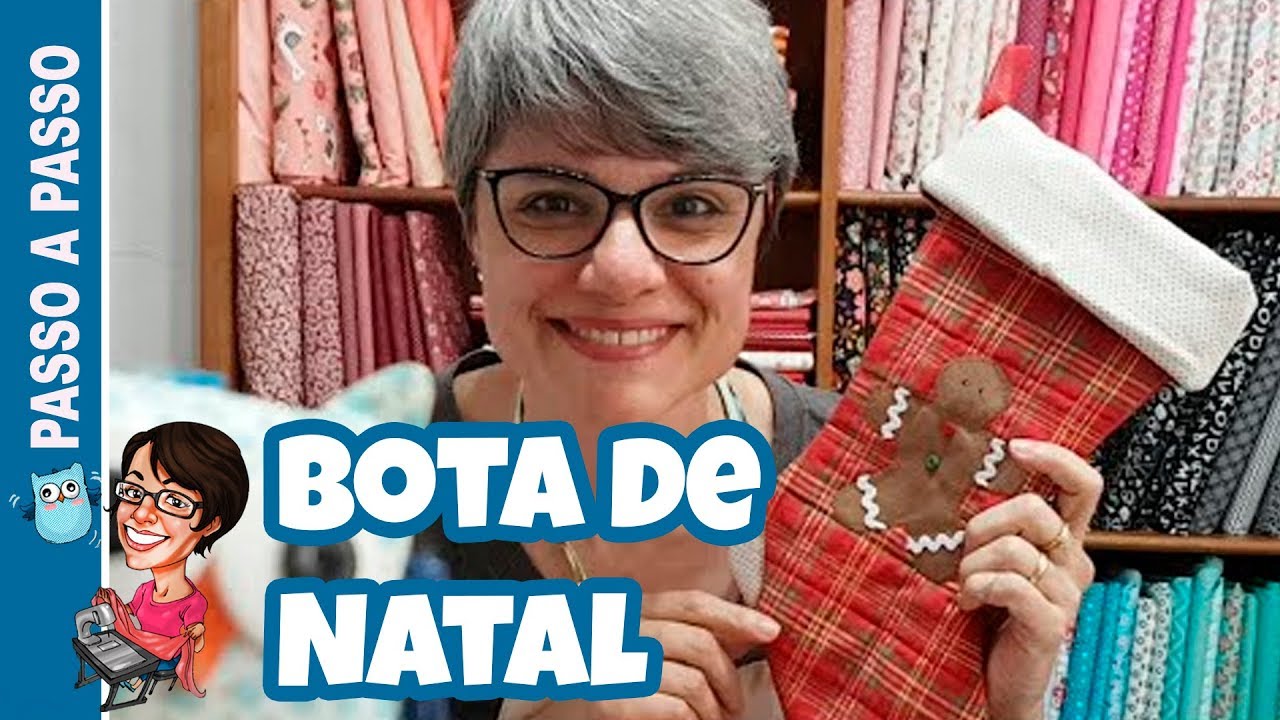 Como Fazer Enfeite de Natal Bota Natalina - Passo a Passo de Costura Criativa e Artesanato em Tecido