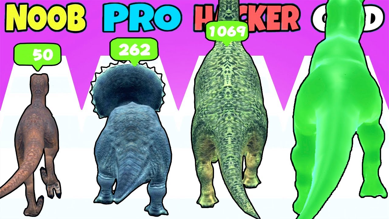 NOOB vs PRO vs HACKER vs GOD in Dino leaving Eat and Run