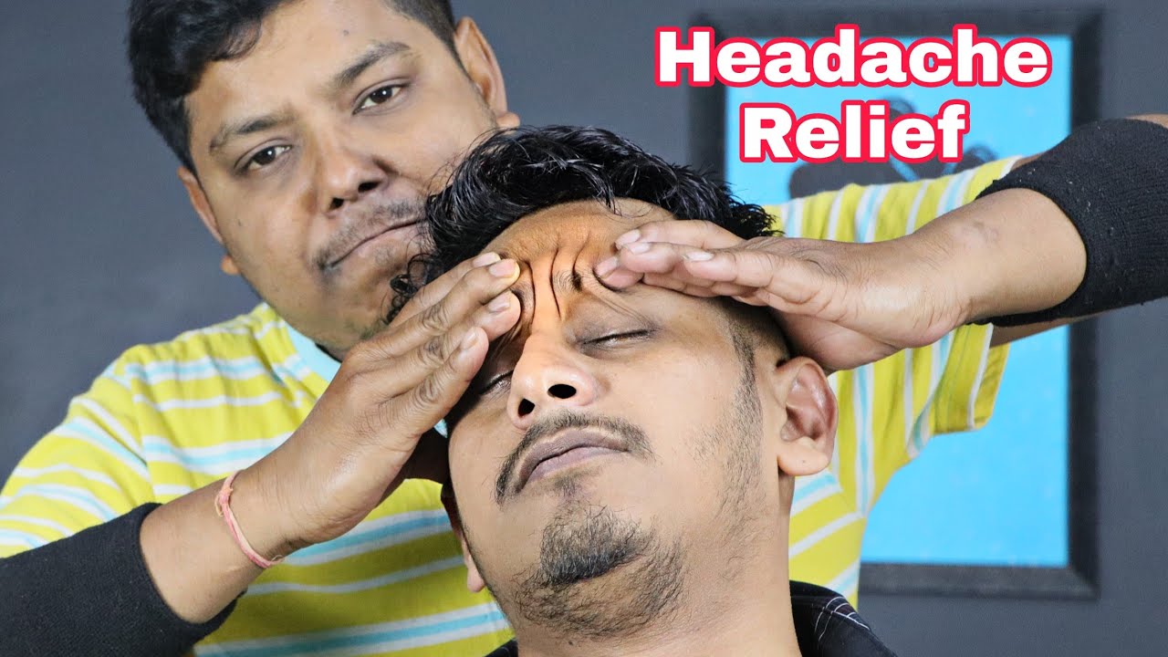 Headaches Relief Massage From Indian Barber | Cure Insomnia | Oil Head Massage and Loud Neck Cracks