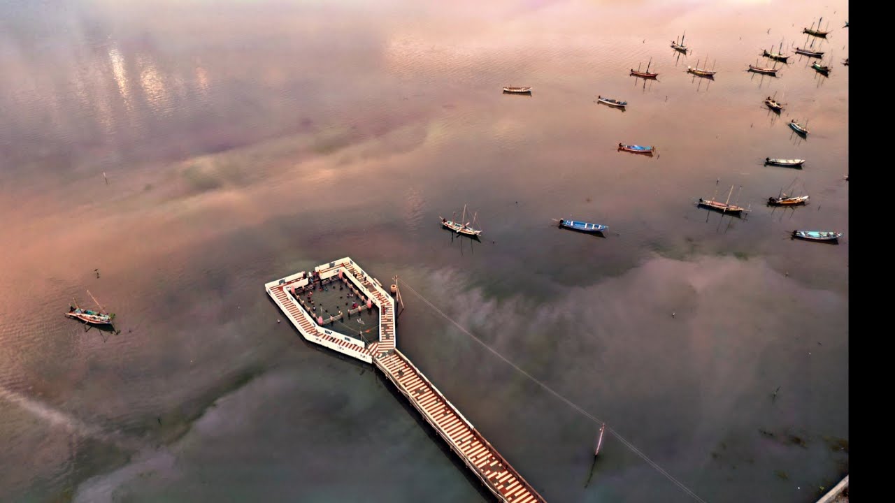 Navagraha Mandir Drone view/ Navagrahas in ocean/ Navagrah Temple Devipattinam,Tamilnadu