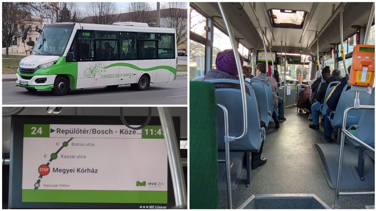 Utazás a 2303-as Iveco midibusszal a 24-es vonalon (Iveco Feniksbus FBI)