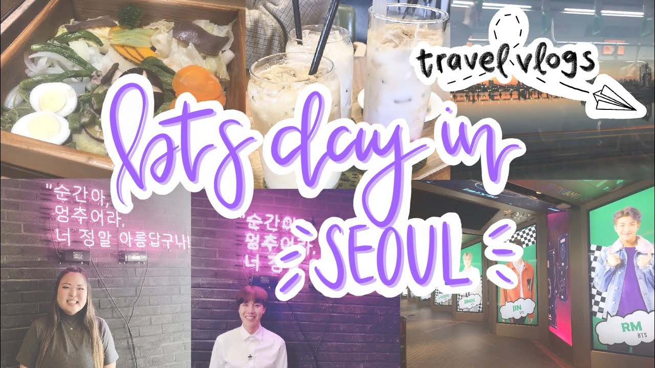 BTS day in seoul! run bts cafe + jin’s restaurant + more! (ง ˃̶͈̀ᗨ˂̶͈́)۶// study abroad in korea #19