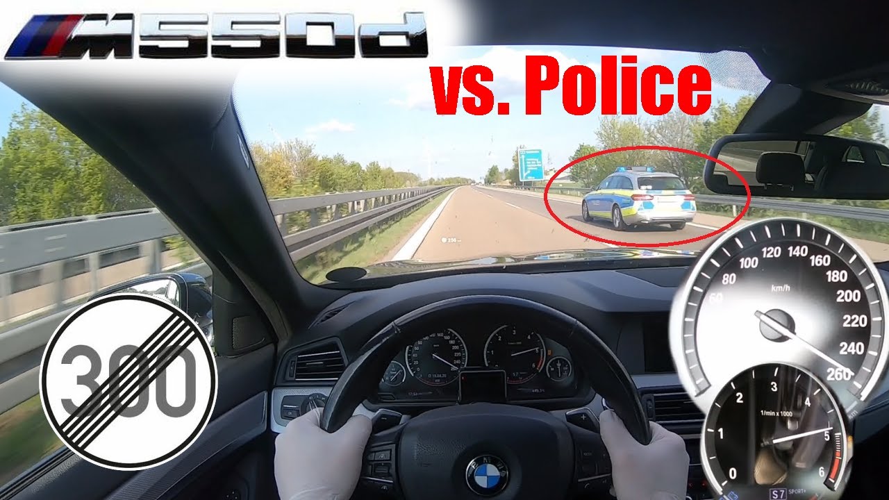 BMW M550d F10 N57 TOP SPEED ON NO LIMIT AUTOBAHN GERMANY