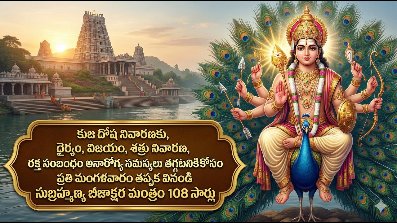 కుజ, కాలసర్ప,రాహుకేతు దోషాలు నివారణకు,రక్తం,వెన్ను సమస్యలకు వినండి సుబ్రహ్మణ్య బీజ మంత్రం 108 సార్లు