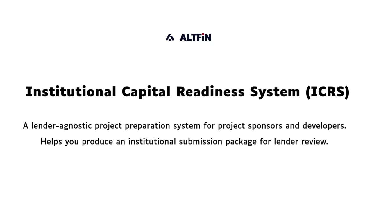 AltFin Institutional Capital Readiness System (ICRS) Preview