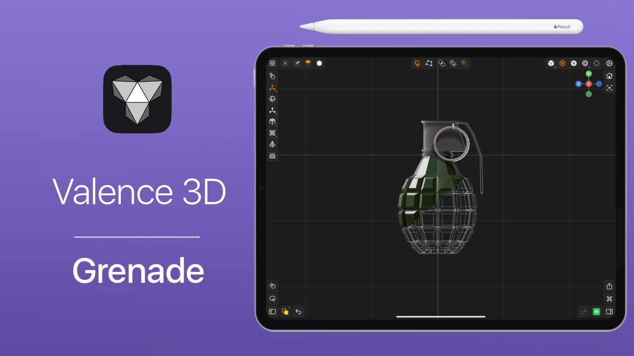 Valence 3D  || grenade modeling tutorial