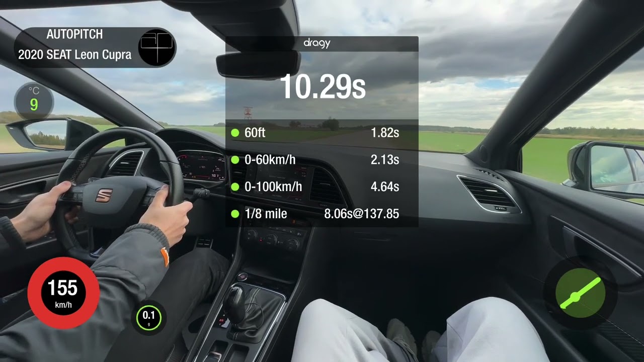 Seat Leon Cupra 2.0TSI AT 4WD 2020 STOCK. 0-100 acceleration.