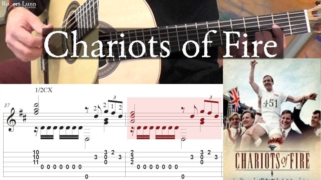 CHARIOTS OF FIRE (Theme) - Vangelis - Full Tutorial with TAB - Classical Guitar