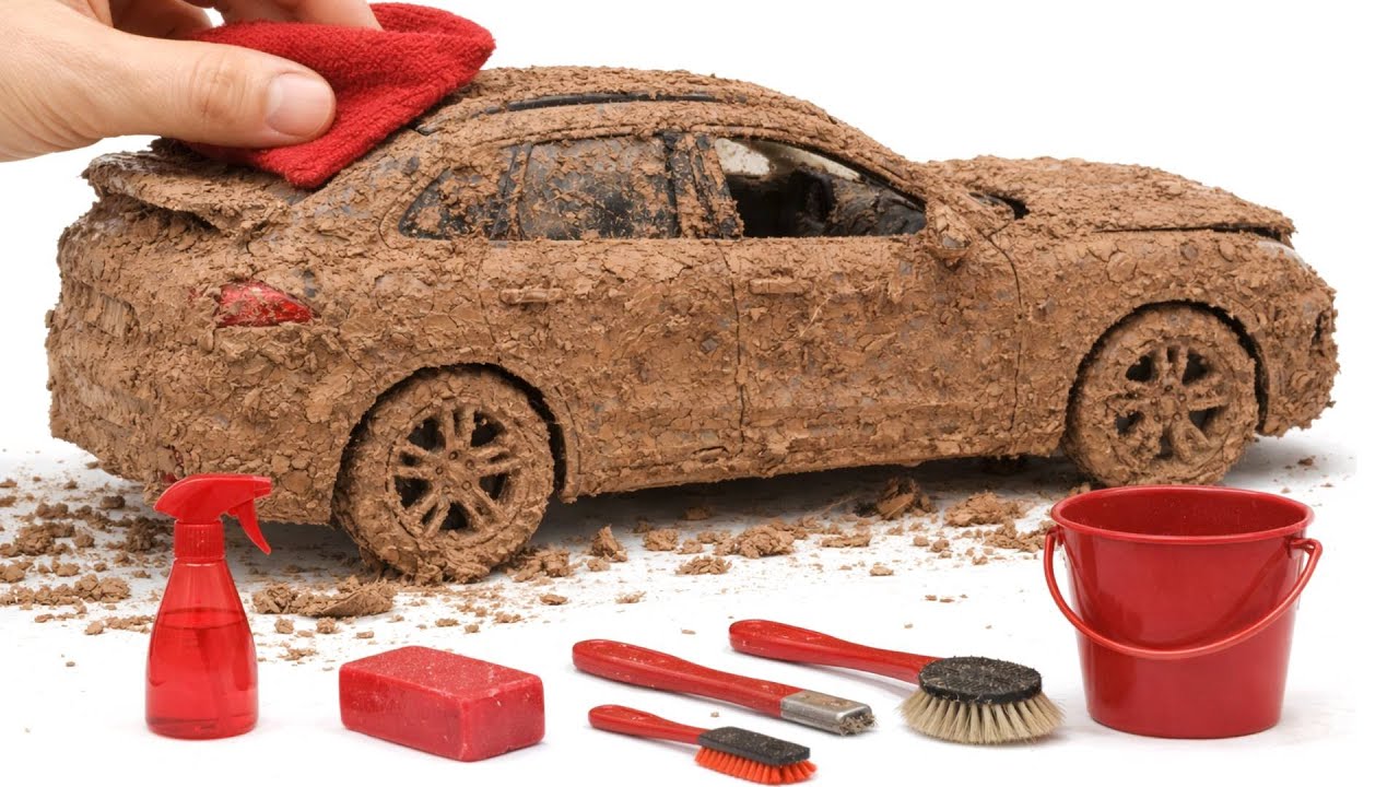 Satisfying Car Wash 🧼 Dirty Miniature Porsche Cayenne after Extreme Racing
