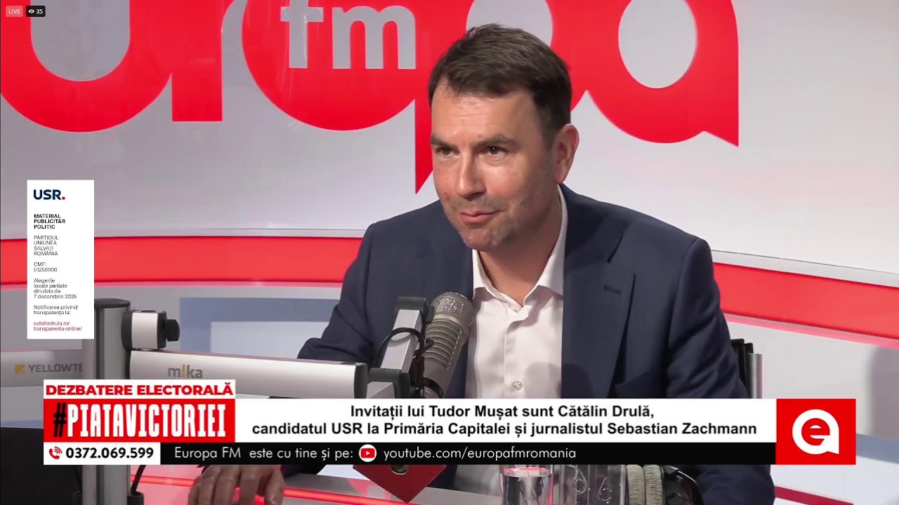 Candidatul USR la Primăria Capitalei, Cătălin Drulă, în direct la Europa FM