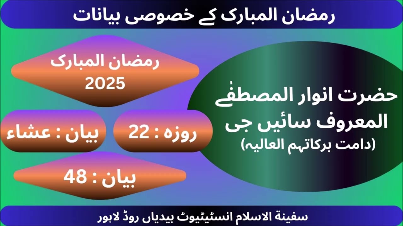 Talimi Bayan48|Roza22|2025|Hazrar Anwar UL Mustafa|Ramazan Session|23March2025