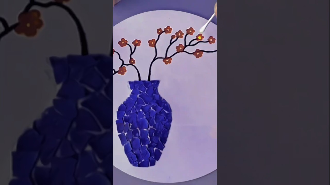 DIY Mosaic Flower Vase Art | Easy Handmade Decor for Beginners! #vase #top #vairalvideo #flowercraft