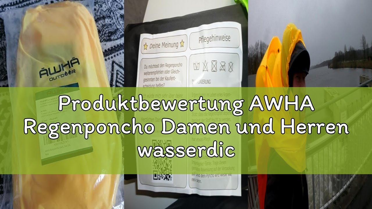 Produktbewertung AWHA Regenponcho Damen und Herren wasserdicht und extra lang zum Wandern, Reiten, F