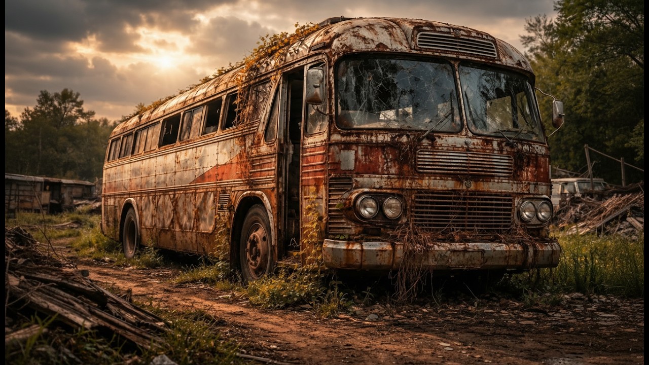 ASMR Car Restoration! Vintage Greyhound Bus Full Restoration