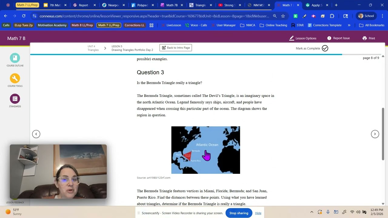 Math 7B U4L4 Drawing Triangles Portfolio